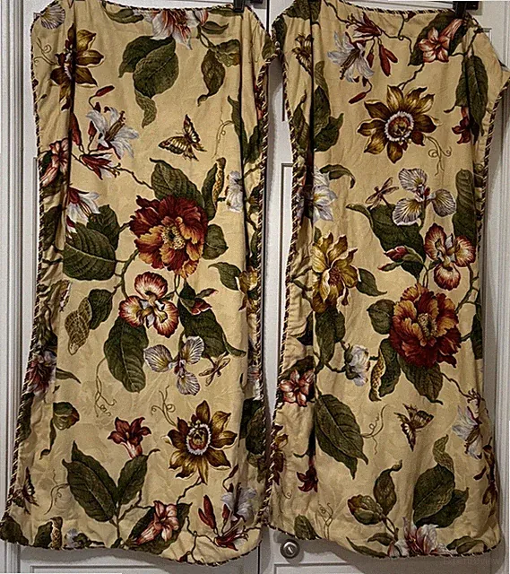 2 Waverly King Pillow Shams Laurel Springs Brocade Floral Butterfly
