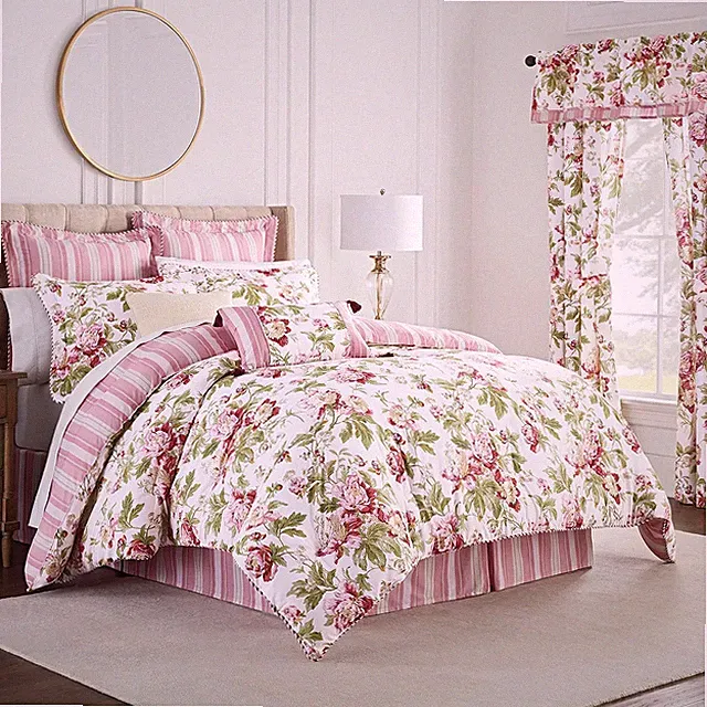 Forever Peony 4-Piece Cotton Comforter Set - Full/Queen Berry Floral