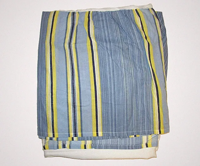 NEW Waverly Floral Engagement Stripe Queen Size Bedskirt Blue Yellow NWOP