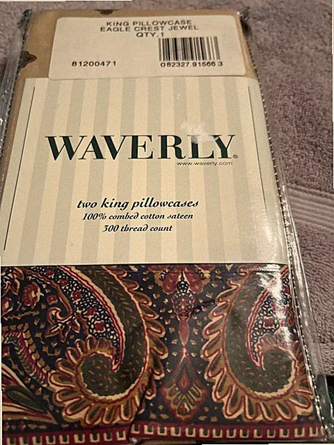 NIP WAVERLY EAGLE CREST JEWEL KING PILLOW CASE