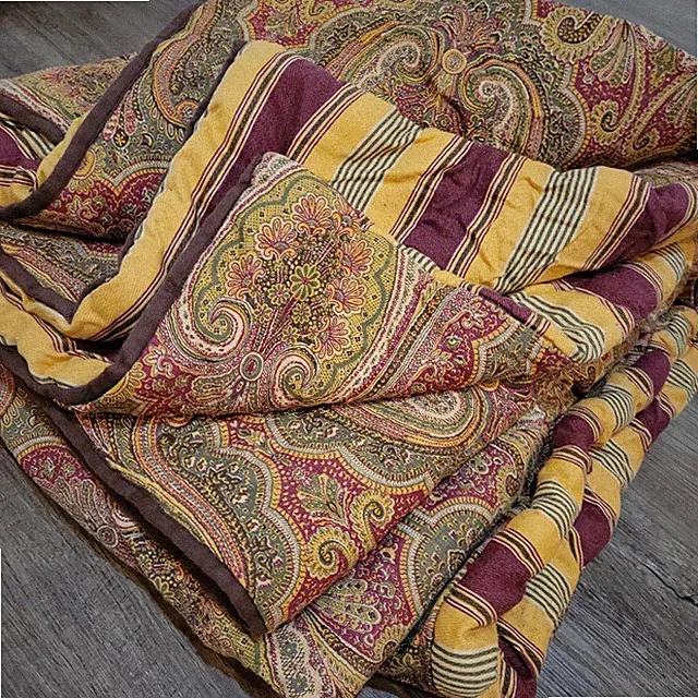 Vintage Waverly Home Swept Away Paisley Comforter Blanket Queen/King 110x96"