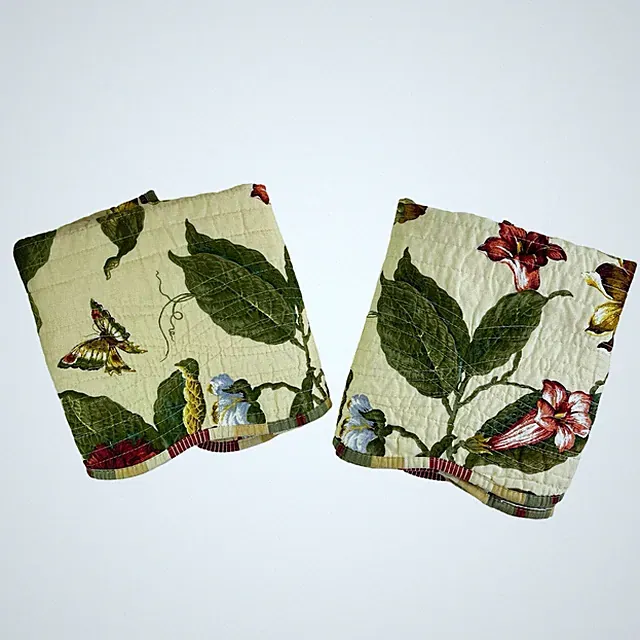 Vintage Waverly Laurel Springs Pillow Shams Set of 2 Floral Butterfly King 36"
