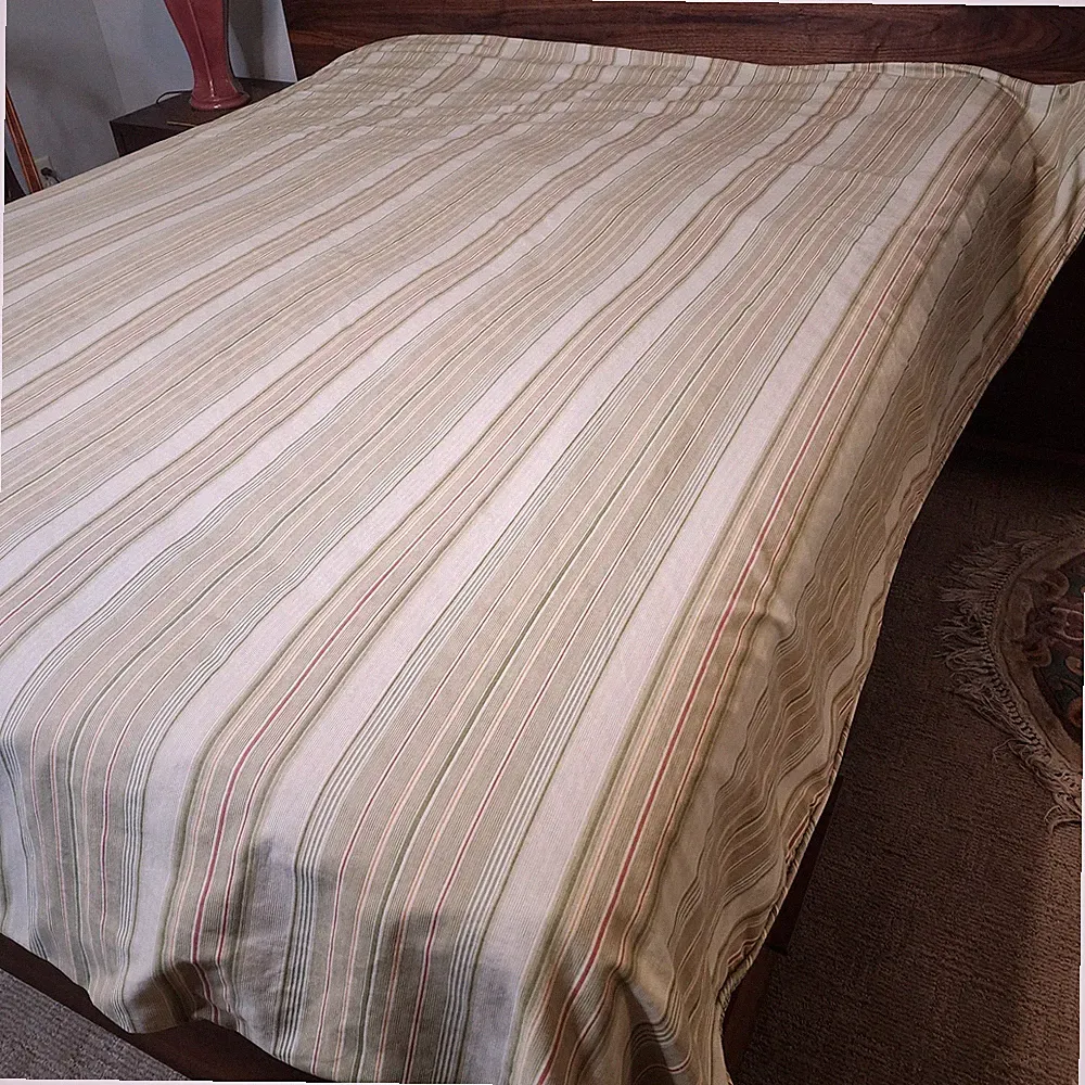 Vtg Waverly Garden Room 89x84 Full Duvet Paradise Island Striped Tan Green READ