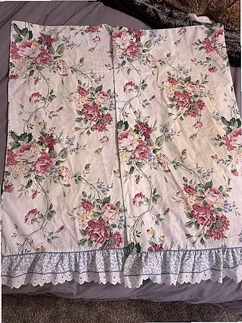 Vtn WAVERLY BELLE RIVE Floral Pink/Blue Eyelet Lace Ruffled King Pillow Case 2