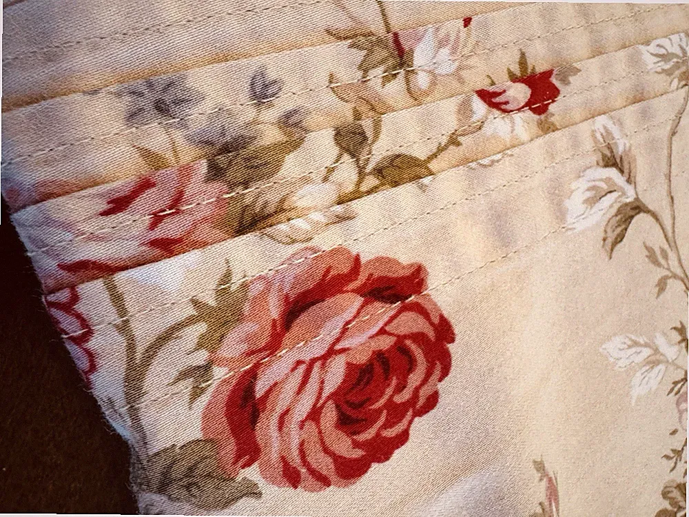 WAVERLY 100% Cotton Full Queen Flat Sheet Norfolk ROSE 88” x 96 COTTAGE Florals