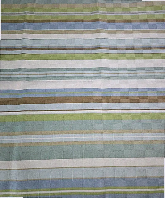 Waverly Fabric Screen Print Blue Green Brown 54" x 1 yard Home Decor Cotton