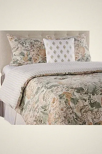 Waverly Floral Cotton Comforter & Sham Set with Dec Pillow Beige