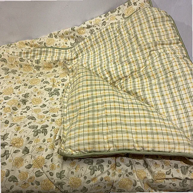 Waverly Garden Room "Country Inn" Yellow Green Plaid Floral Comforter Queen