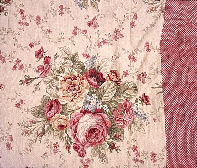 Waverly Garden Room Full Double Norfolk Rose Sonata Comforter 84x88” Beige Red