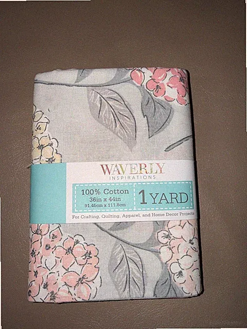 Waverly Inspirations Blue Hydrangea Ivy Fabric 100% Cotton, 1 Yard (36"x44")