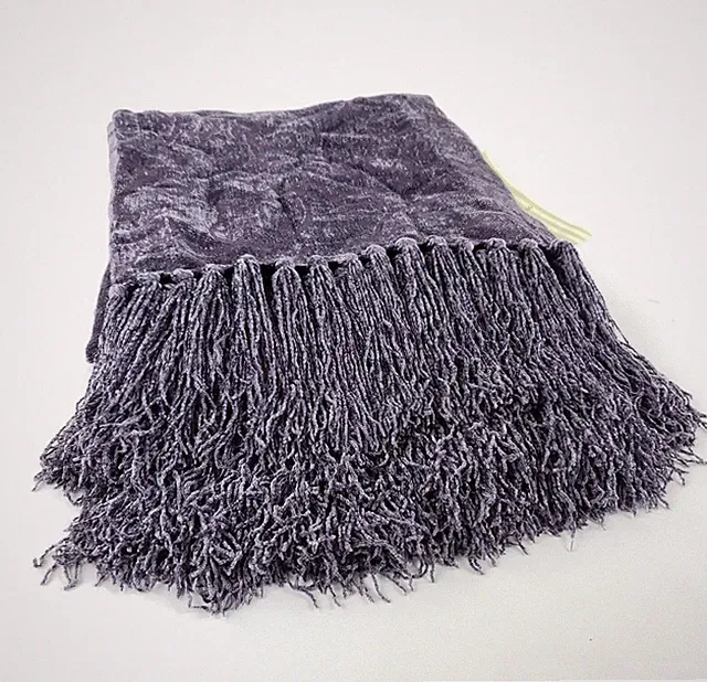 Waverly Kennebunk Weavers Purple Plum Fringe Embossed Throw Blanket