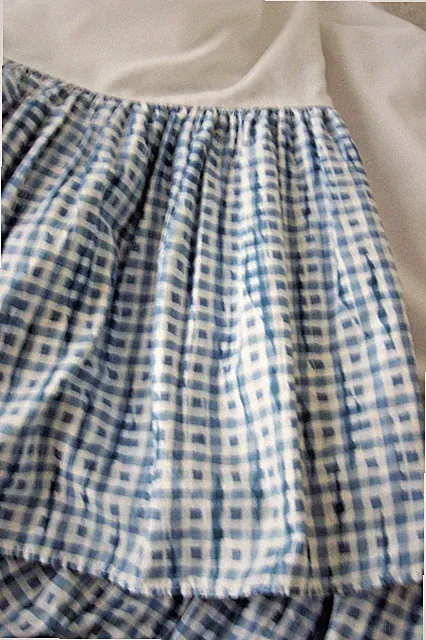 Waverly King Bed Skirt w/15” Drop~Blue/White Checks