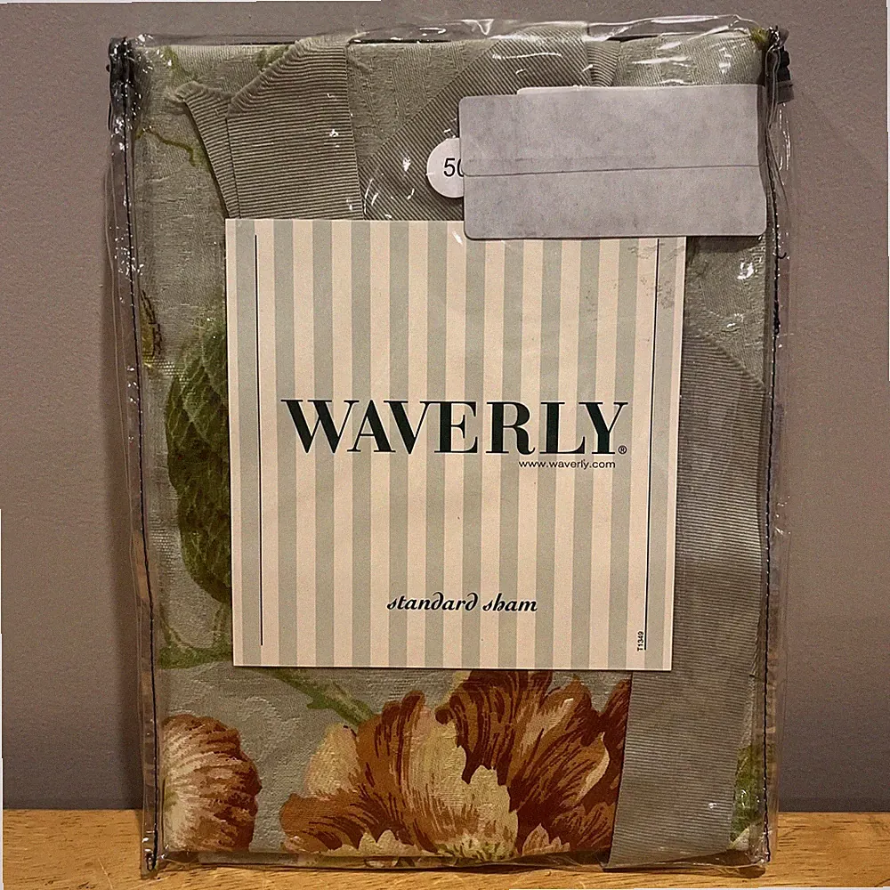Waverly Laurel Springs Dark Must Standard Pillow Sham Blue Floral Comforter