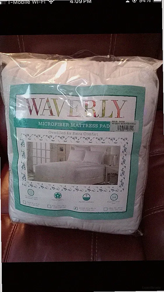 WAVERLY MICROFIBER Mattress Pad Overfilled Hypoallergenic 200 THREAD CT