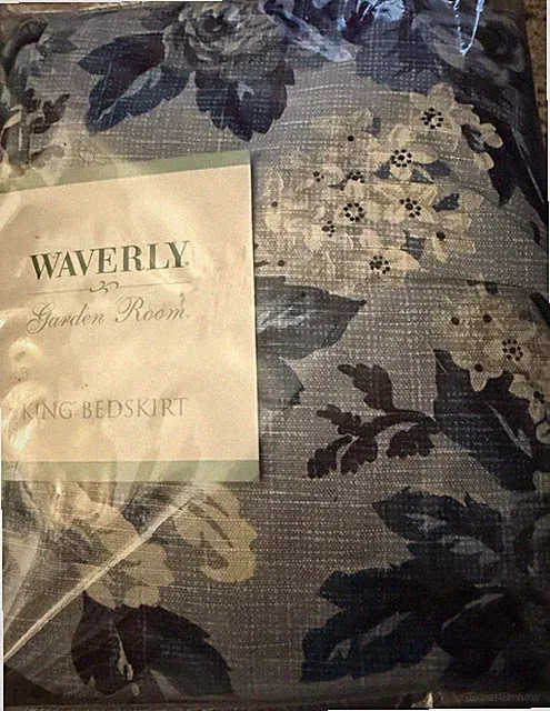 Waverly NEWPORT FLORAL Blue King Size Bedskirt NIP Garden Room Target (Retired)