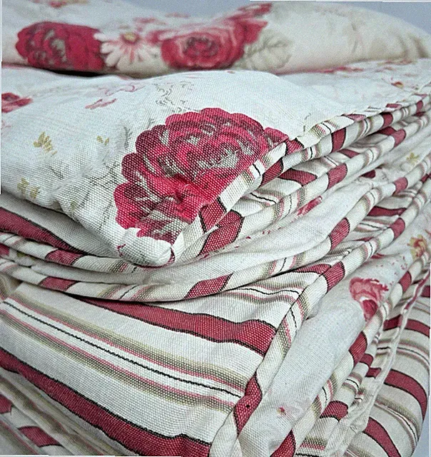 Waverly Norfolk Rose Garden Comforter Full Cottage Shabby Reversible Excellent
