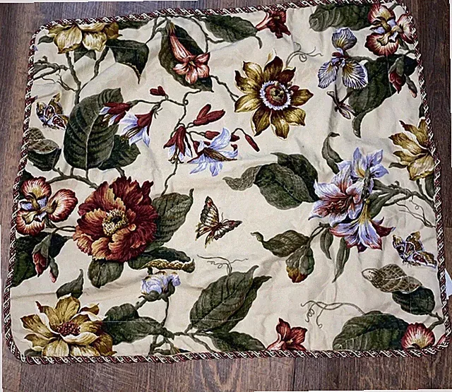 Waverly Pillow Sham Laurel Springs Flower Stripe Butterfly 30x24 Outer