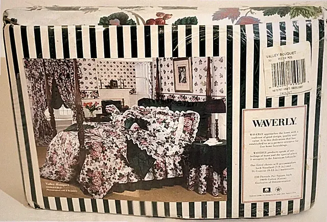 Waverly Valley Bouquet Floral Twin Fitted & Flat Sheet Set + One Pillowcase NOS